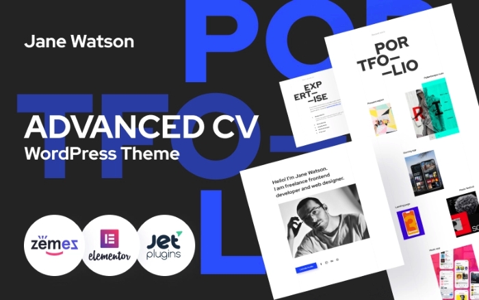 Jane Watson – Advanced And Reliable CV WordPress Theme 1.0.0