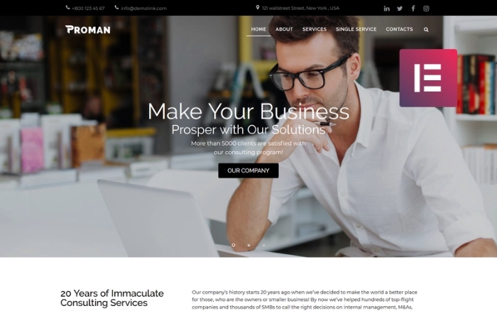 Proman β Business Multipurpose Modern WP Elementor 1.0.0