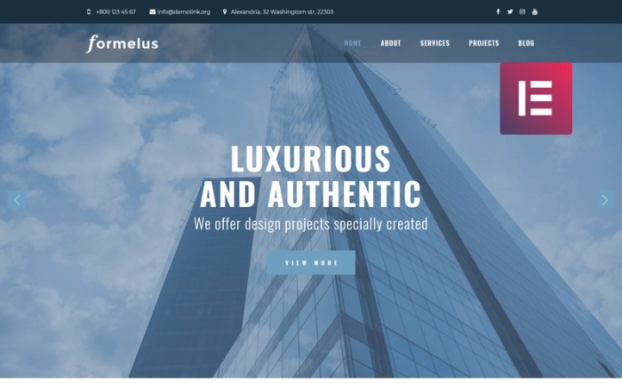 Formelus – Architecture Multipurpose Modern WP Elementor 1.0.0