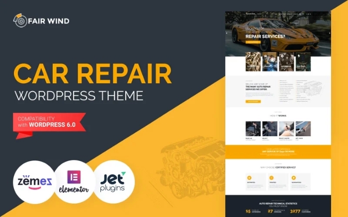 Fair Wind – Car Repair Modern WP Elementor 1.0.0