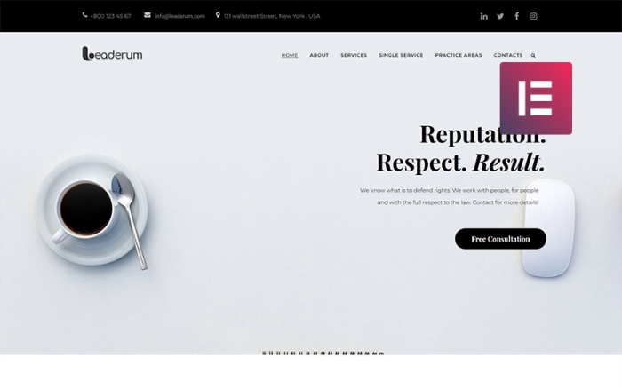 Leaderum – Minimal Business WP Elementor 1.0.0