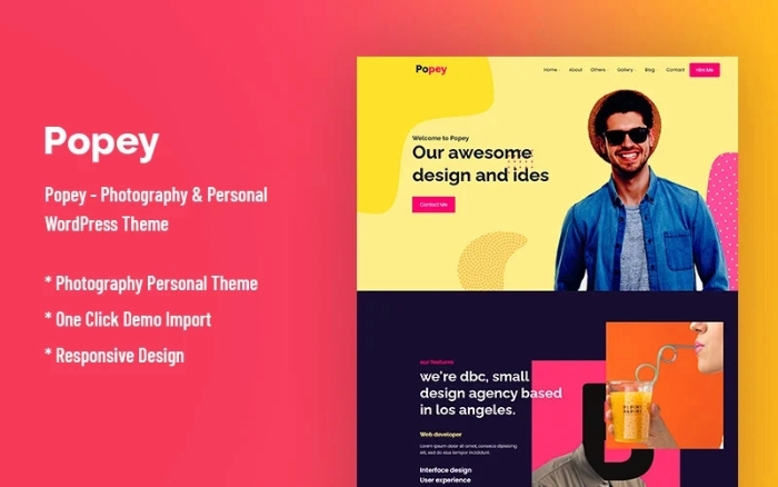 Popey – Personal & CV Responsive WordPress Theme 1.0.0