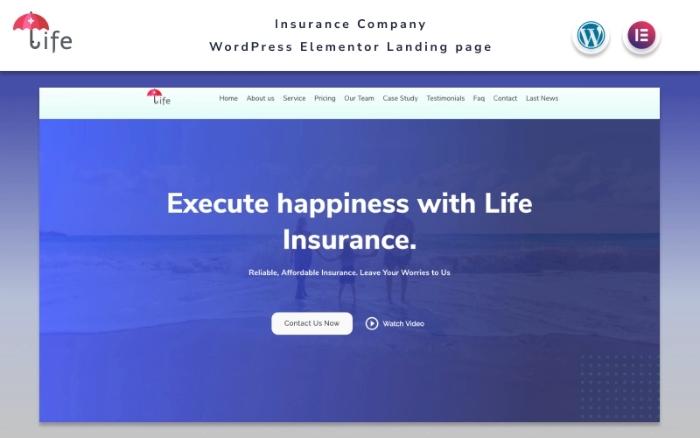 Life – Insurance Сompany Landing page with Blog Elementor 1.1