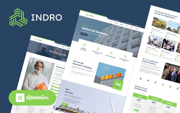 Indro – Industrial Company Factory WP Elementor Theme 1.0.0