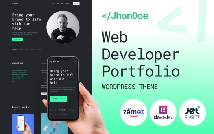 Jhon Doe – Contemporary Web Developer WordPress Theme 1.0.0