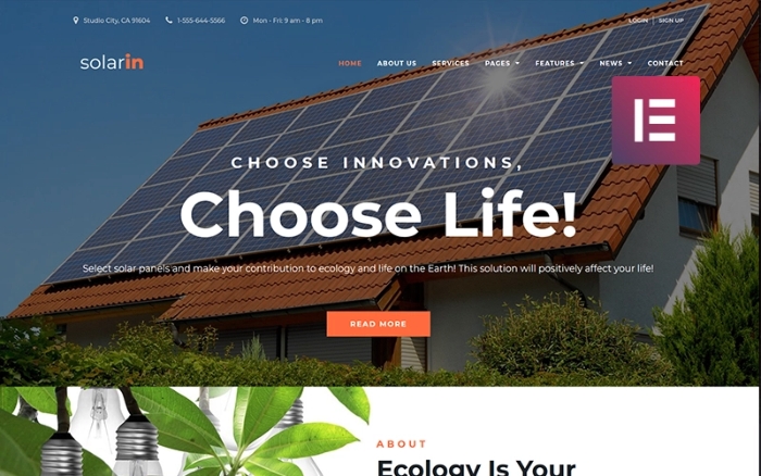 Solarin – Solar Energy Company WordPress Elementor Theme 1.0.1