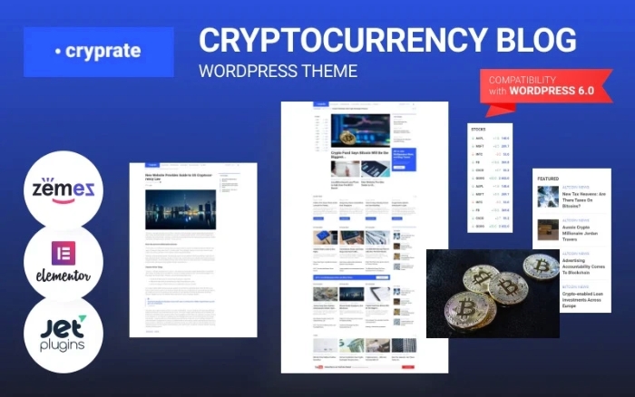 Cryprate – Cryptocurrency Blog WordPress Elementor Theme 1.0.1