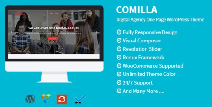 Comilla – Digital Agency One Page WordPress Theme 1.6