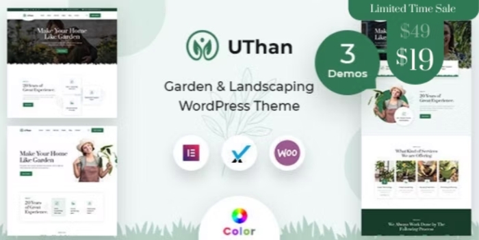 Uthan – Landscaping Gardening WordPress theme + RTL 2.0.1