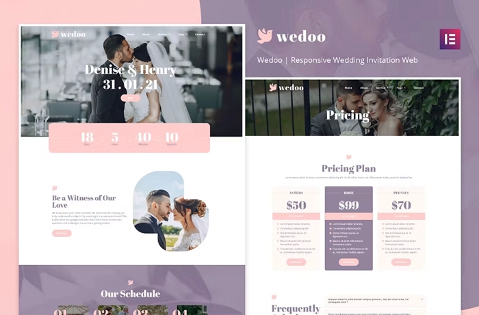 Wedoo – Online Wedding Invitation Elementor Template Kit 1.0.0