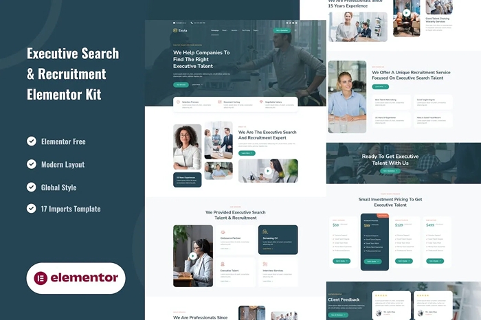 Exuta – Executive Search & Recruitment Service Elementor Template Kit 1.0.0