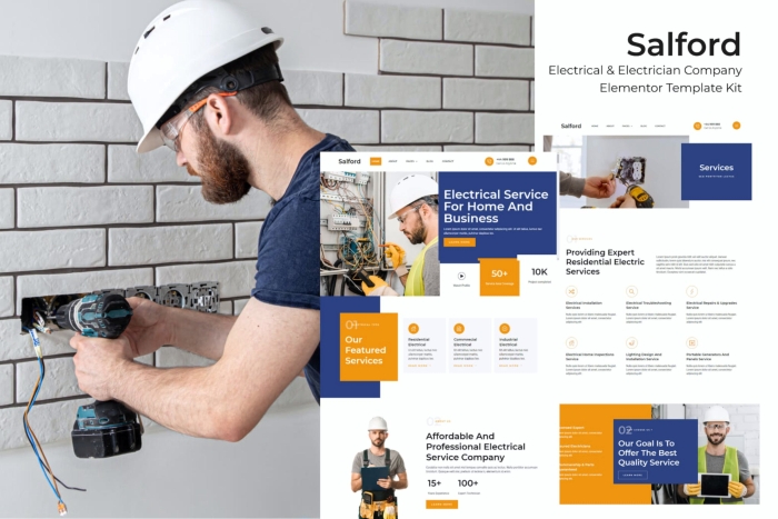 Salford – Electrical & Electrician Service Company Elementor Pro Template Kit 1.0.0