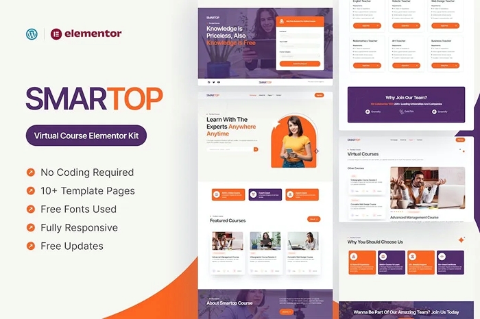 Smartop – Virtual Course Elementor Pro Template Kit 1.0.0