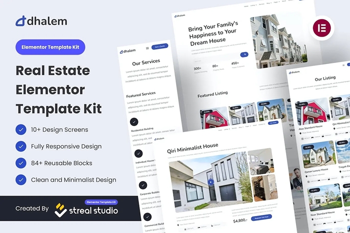 Dhalem Real Estate Elementor Template Kit 1.0.0