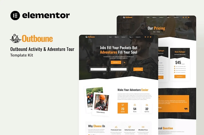 Outbone - Outbond Activity & Adventure Tour Elementor Template Kit 1.0.0