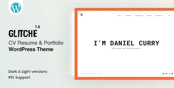 Glitche – CV Resume Theme 3.0.2