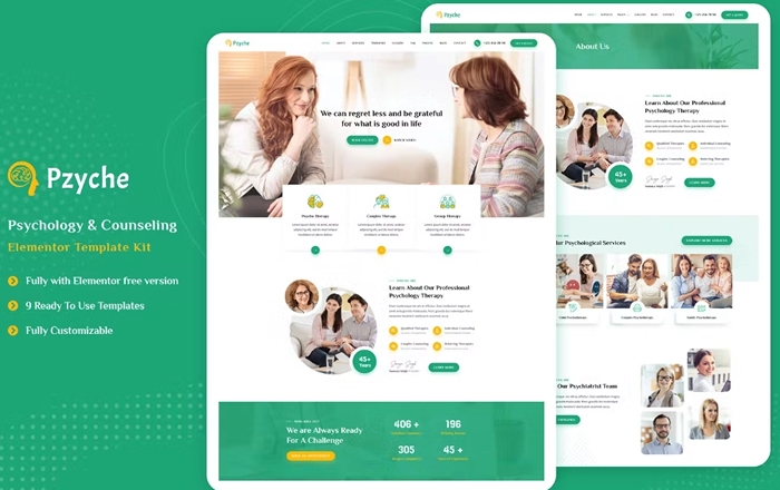Pzyche - Psychology & Counseling Elementor Template Kit 1.0.0