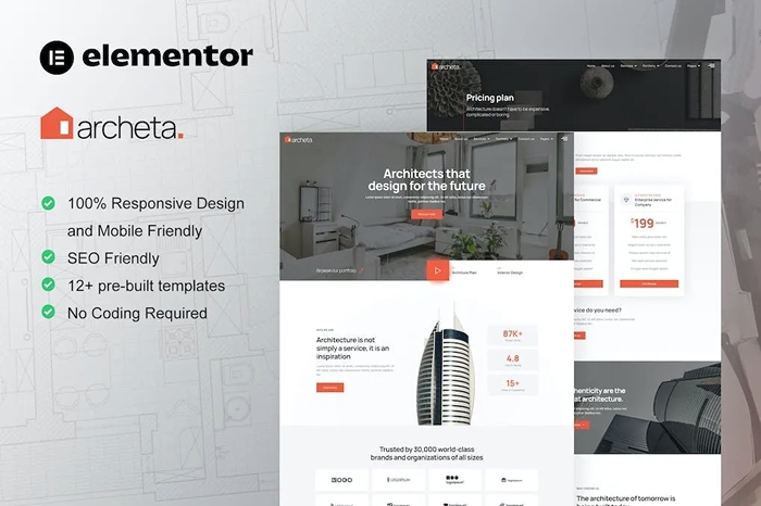 Archeta – Architecture & Construction Service Elementor Template Kit 1.0.0