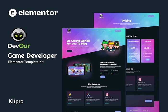 Devour β Game Developer Elementor Template Kit 1.0.0