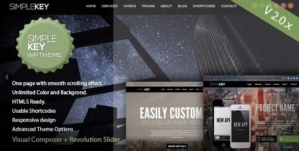 SimpleKey β One Page Portfolio WordPress Theme 2.5.4