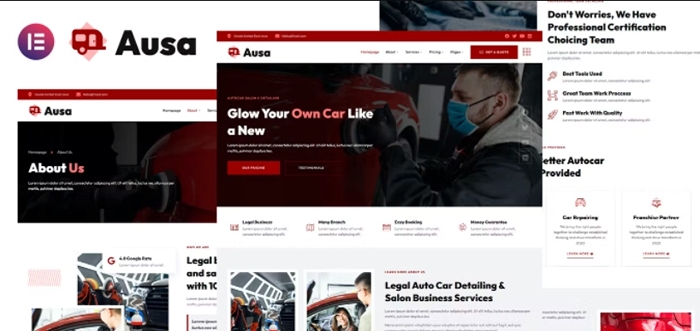 Ausa - Autocar Salon & Detailing Services Elementor Template Kit 1.0.0