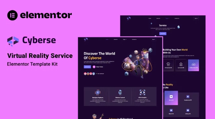 Cyberse – Virtual Reality Service Elementor Template Kit 1.0.0