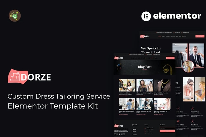 Dorze – Custom Dress Tailoring Service Elementor Pro Template Kit 1.0.0
