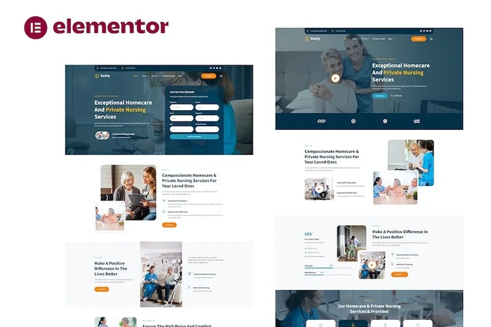 Susty – Homecare & Private Nursing Services Elementor Template Kit 1.0.0