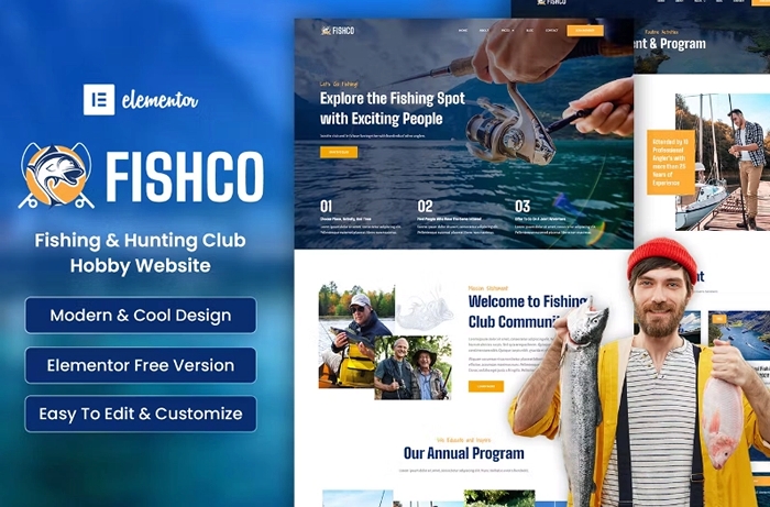 Fishco - Fishing & Hunting Club Elementor Template Kit 1.0.0