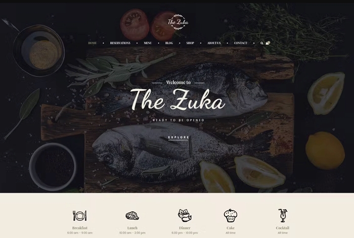 Zukares – Restaurant & Cafe Food Elementor Template Kit 1.0.0