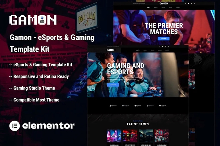 Gamon – eSports & Gaming Elementor Template Kit 1.0.0