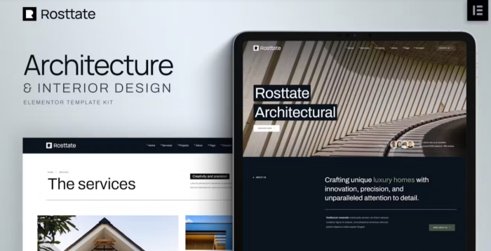 Rosttate – Architecture & Interior Design Elementor Template Kit 1.0.0