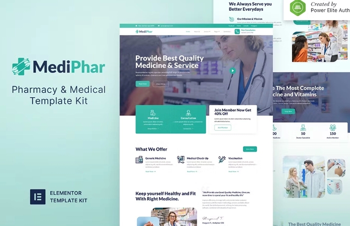 Mediphar – Pharmacy & Medical Elementor Template Kit 1.0.0