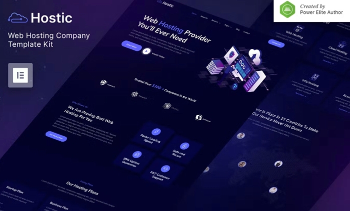 Hostic - Web Hosting Company Elementor Template Kit 1.0.0