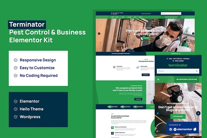 Terminator – Business & Pest Control Elementor Pro Template Kit 1.0.0