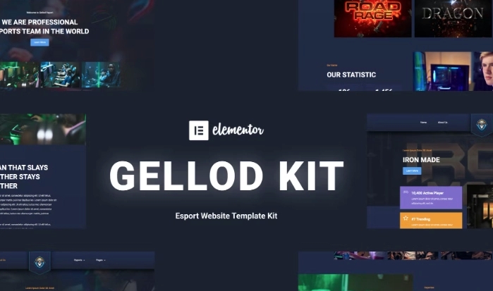 Gellod – Esport Gaming Elementor Template Kit 1.0.0