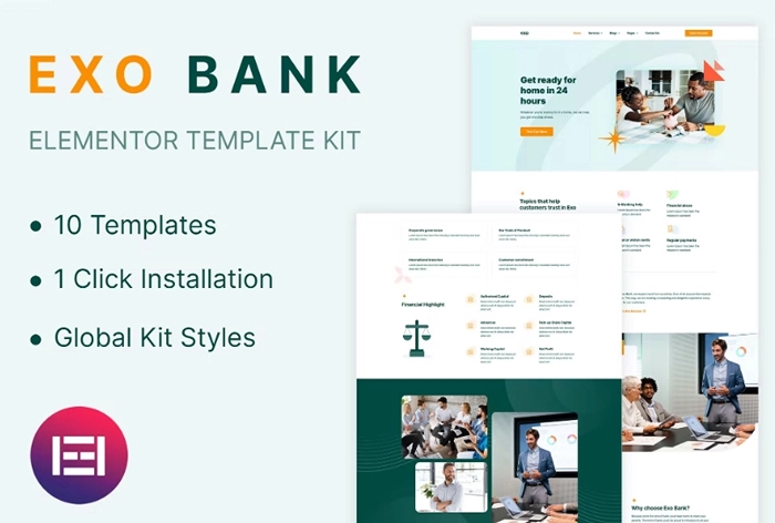 Exobank – Financial Elementor Template Kit 1.0.0