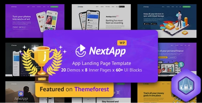 NextApp – App Landing WordPress Theme 1.4.2
