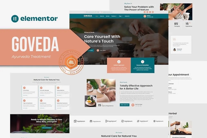 Goveda – Ayurveda Treatment Elementor Template Kit 1.0.0