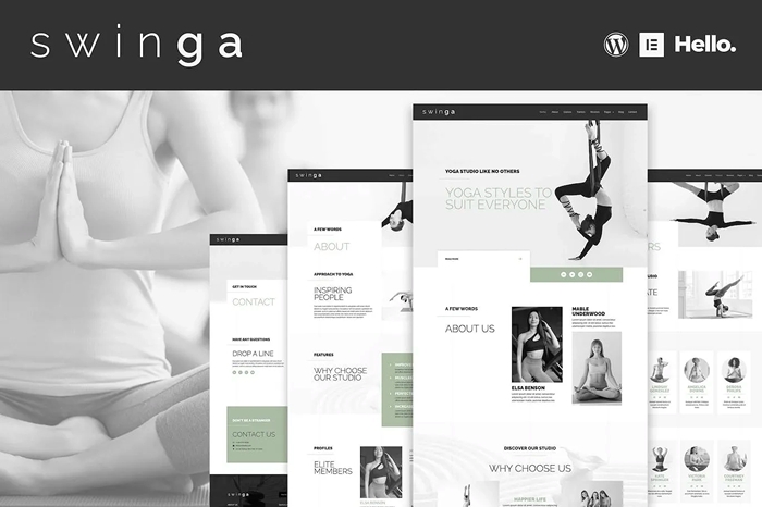 Swinga – Yoga Health Coach Fitness Studio Elementor Template Kit 1.0.0