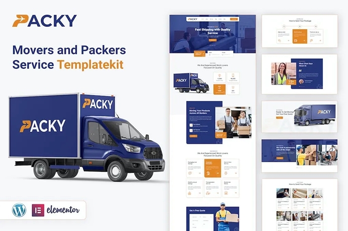 PACKY - Packers & Movers Service Elementor Template Kit 1.0.0