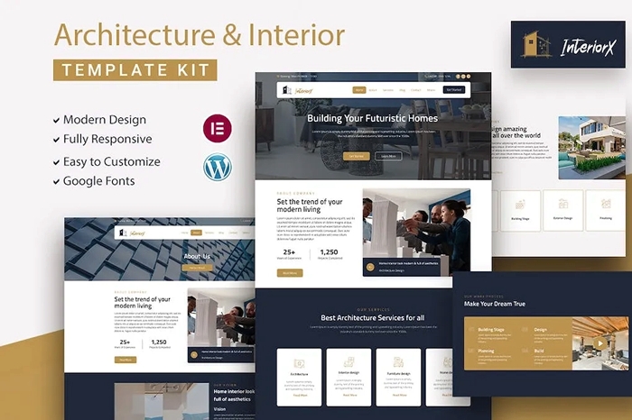 InteriorX – Interior Design Elementor Template Kit 1.0.0