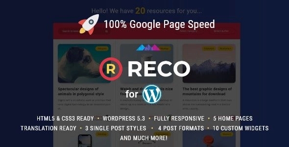 Reco - Minimal Lightweight AMP Theme 4.8.0