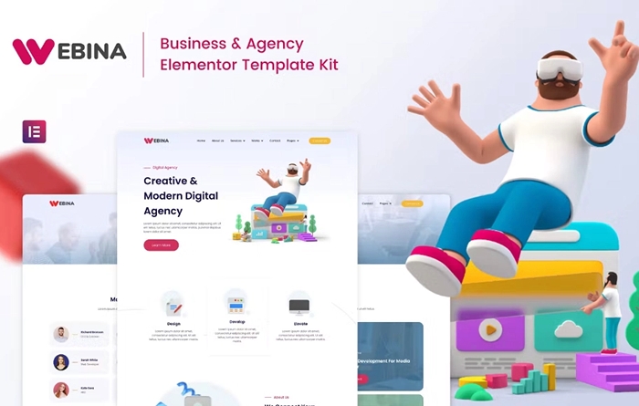Webina – Business Agency & Startup Elementor Template Kit 1.0.0