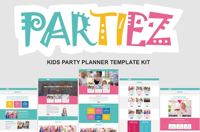 Partiez - Kids Party Planner Elementor Template Kit 1.0.0