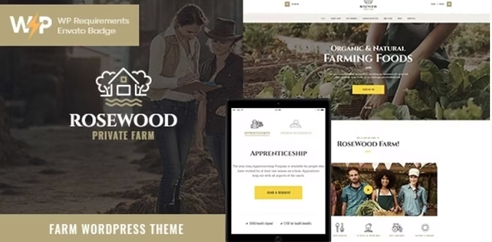 Rosewood – Eco Organic Farming Agricultural WordPress Theme 1.3.7