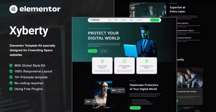 Xyberty – Cyber Security Elementor Template Kit 1.0.0