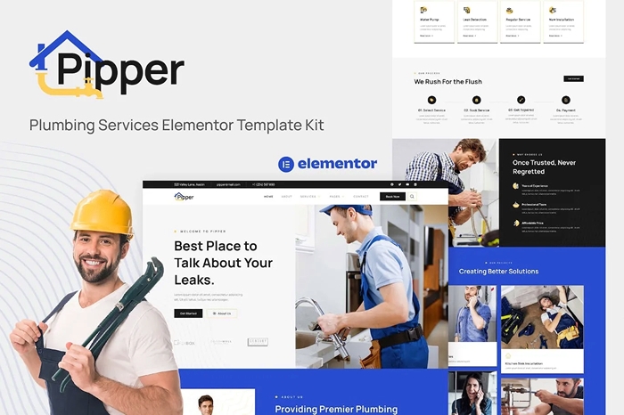 Pipper – Plumbing Services Elementor Template Kit 1.0.0