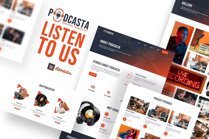 Podcasta – Podcast & Streaming Elementor Template Kit 1.0.0