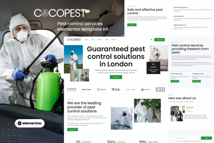 Cocopest – Pest Control Services Elementor Template Kit 1.0.0